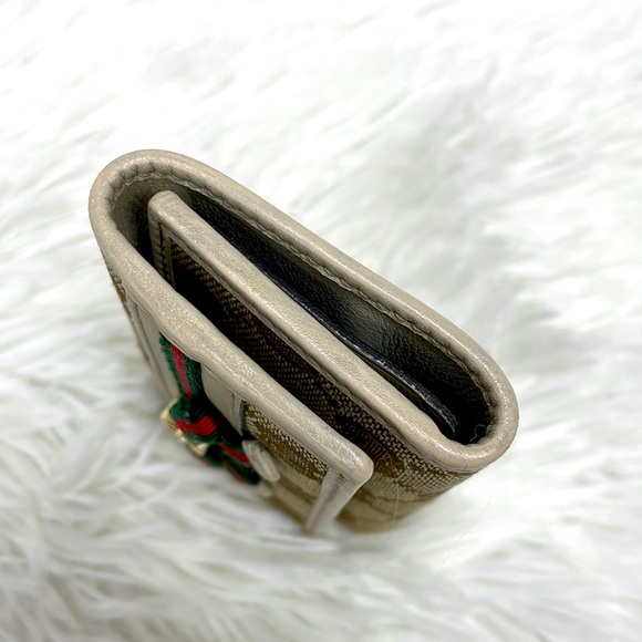 GUCCI KEY/ CARD HOLDER CASE SHERI LINE GG WEB - Picture 4 of 9